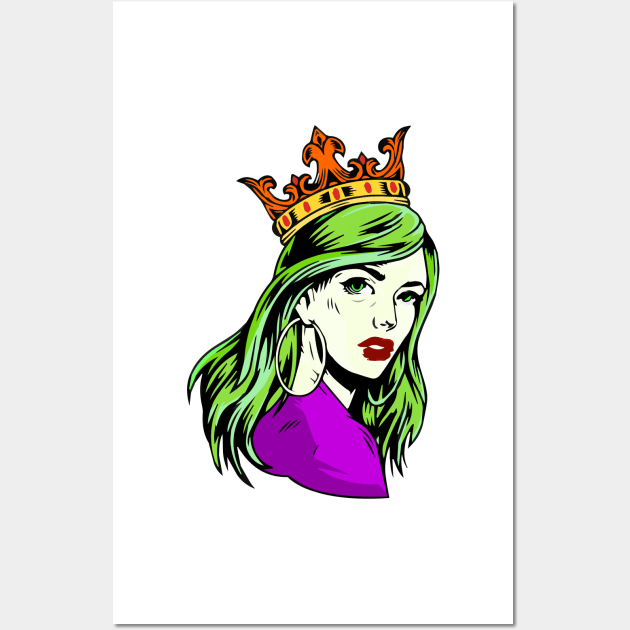 Princess with a golden crown Wall Art by Right-Fit27